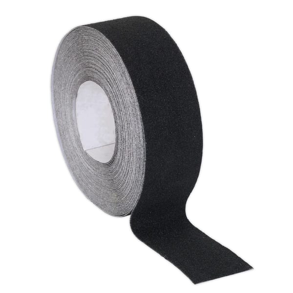 Black anti-slip grip tape roll for safe surfaces and repairs