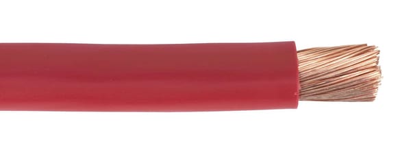 Red starter cable 315/0.40mm 40mm² 300A, 10m long, ideal for power tools and electrical applications.