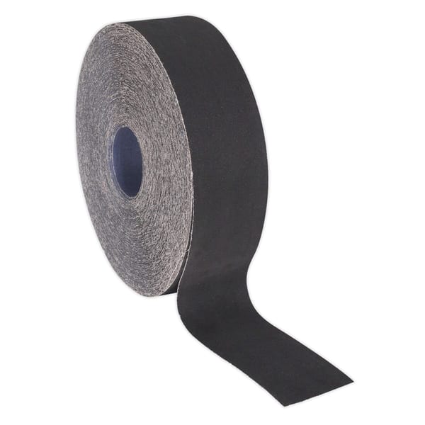 Black adhesive tape roll suitable for various applications, featuring a strong adhesive backing and durable material.