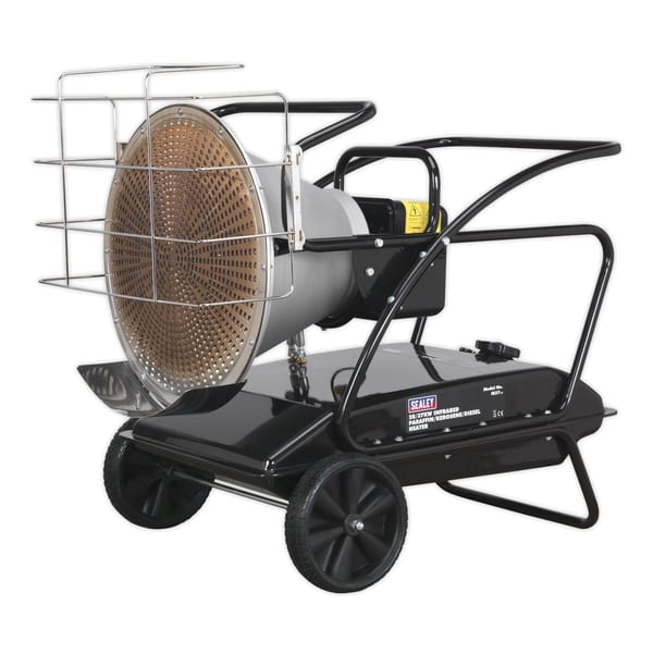 Infrared heater 28/37kW, 230V for efficient heating with wheels for mobility