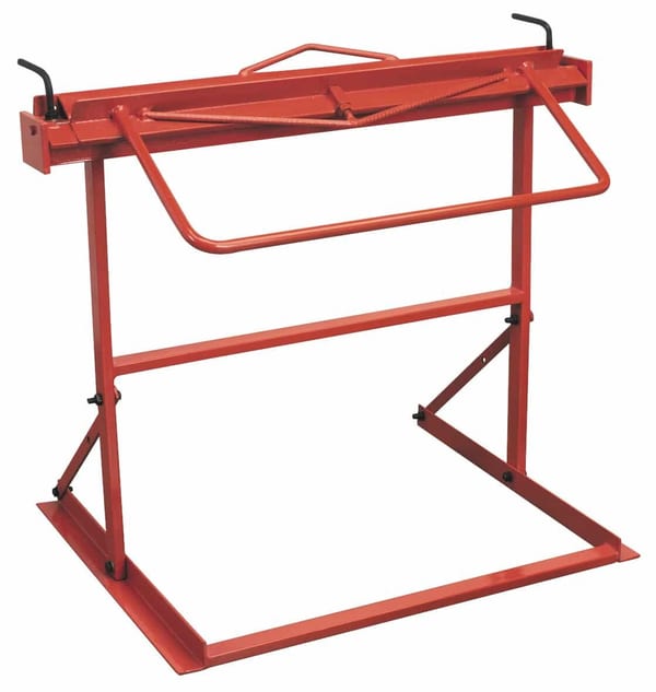 Floor-standing sheet metal folder, 910mm, ideal for garage and workshop tasks.