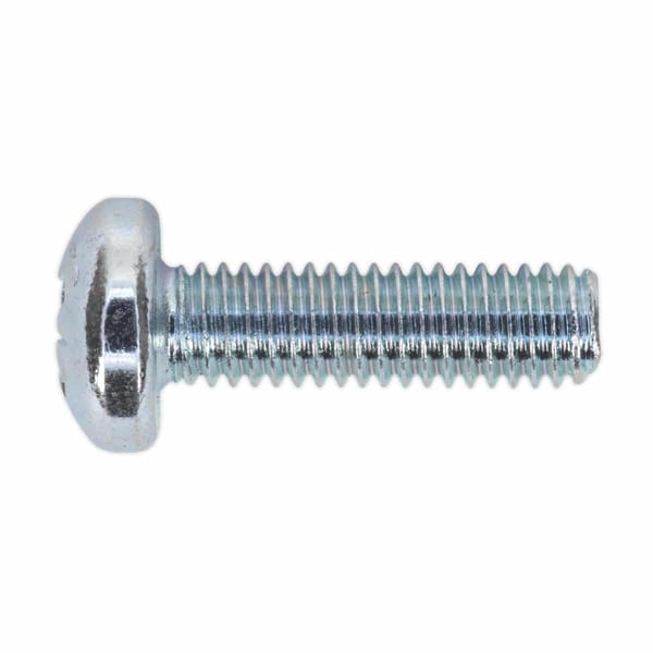 Stainless steel hex head screw with a threaded shaft, suitable for various fastening applications.