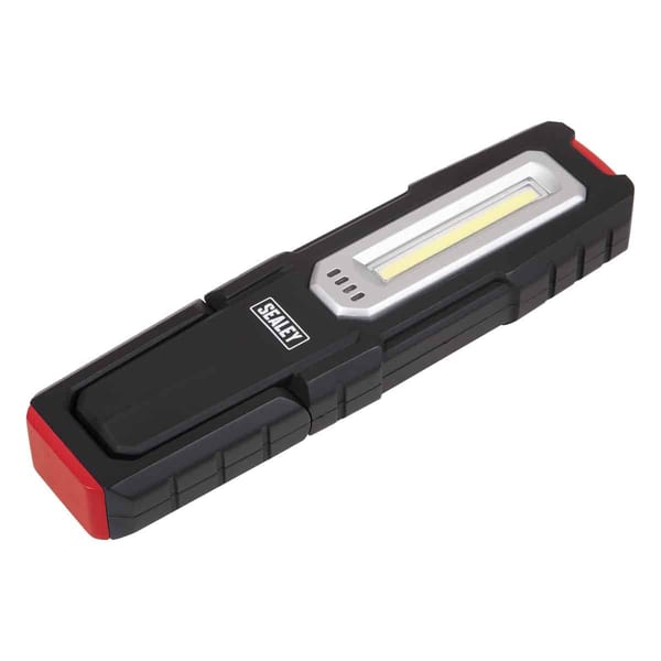 Stanley rechargeable LED work light featuring a slim design and bright illumination for various tasks.