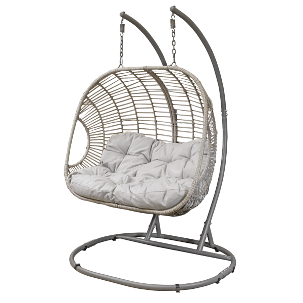 Double Swinging Egg Chair with Cushion