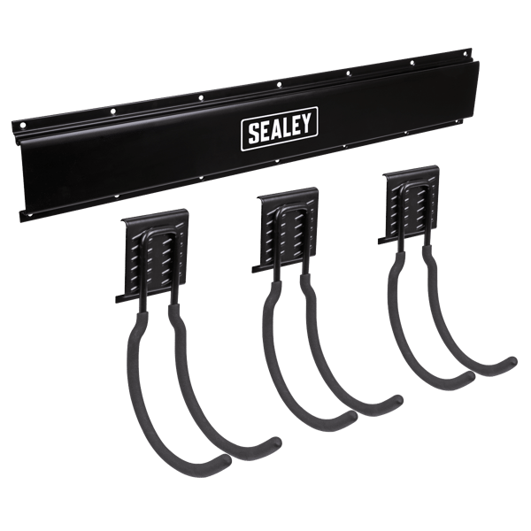 Wall Mounting Storage Rail with 3 Large Hooks