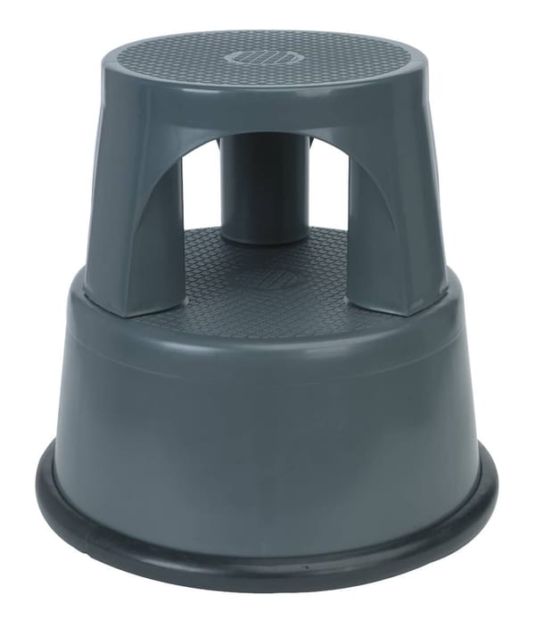 Kick-Step composite stool, ideal for janitorial and outdoor use.