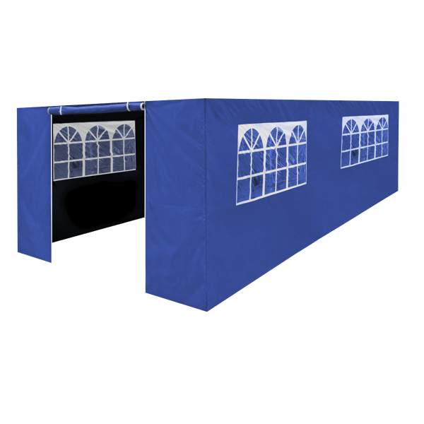Premium Side Walls/Doors/Windows for Gazebo/Marquee, Fits 3 x 6m Models - Blue