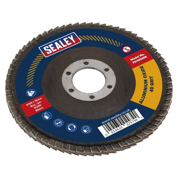 100mm Aluminium Oxide Flap Disc 40Grit 16mm Bore