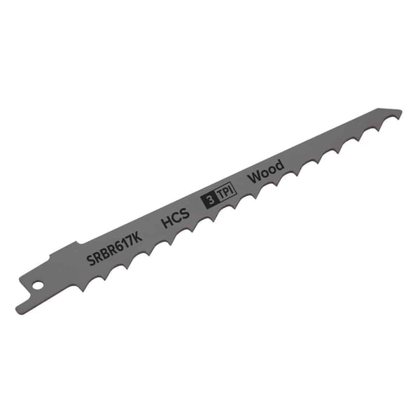 Reciprocating Saw Blade for Pruning & Coarse Wood 150mm 3tpi - Pack of 5