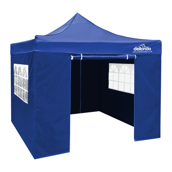 Premium 3x3m Pop-Up Gazebo & Side Walls, PVC Coated, Water-Resistant Fabric with Carry Bag, Rope, Stakes & Weight Bags - Blue