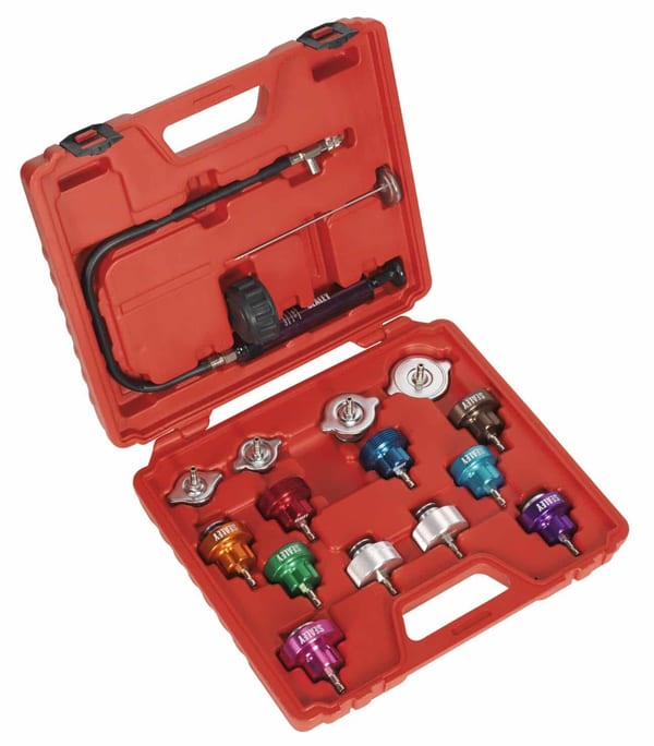 Cooling System Pressure Test Kit 16pc for vehicle maintenance and service.