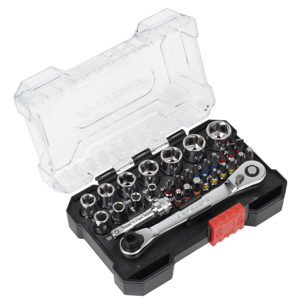 Socket & Colour-Coded Bit Set 1/4"Sq Drive 31pc