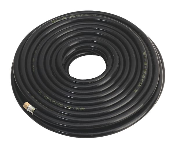 30m air hose Ø8mm with 1/4" BSP unions, heavy-duty for power tools.
