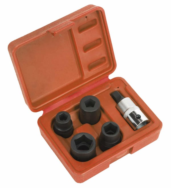 Brake Calliper Socket Set 5pc 1/2" Sq Drive for vehicle maintenance.