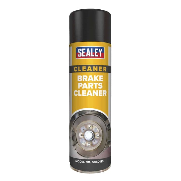 Sealey brake parts cleaner spray can, designed for effective cleaning of brake components, featuring a 400ml capacity and model number SC50115.
