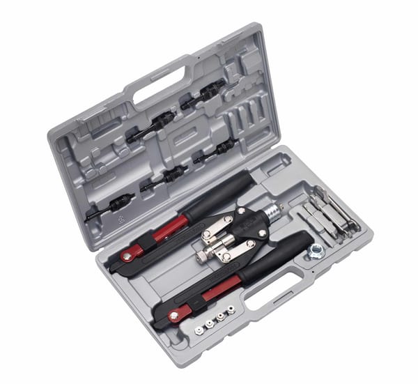 Rivet & Threaded Nut Rivet Kit in a durable case for bodyshop and garage use.