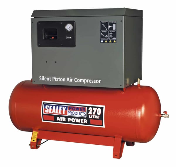 270L Low Noise Belt Drive Air Compressor with Cast Cylinders 5.5hp 2-Stage