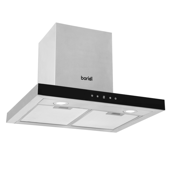 T-Shape Chimney Cooker Hood with Carbon Filters 60cm - Stainless Steel
