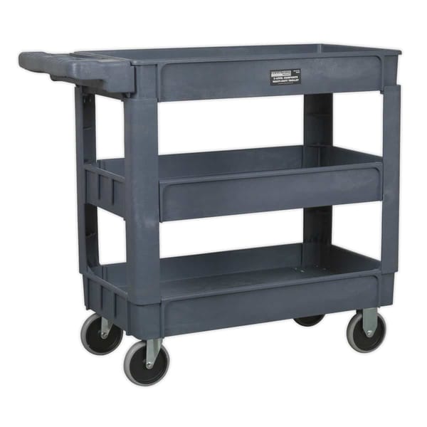 3-level heavy-duty trolley for tools and equipment storage
