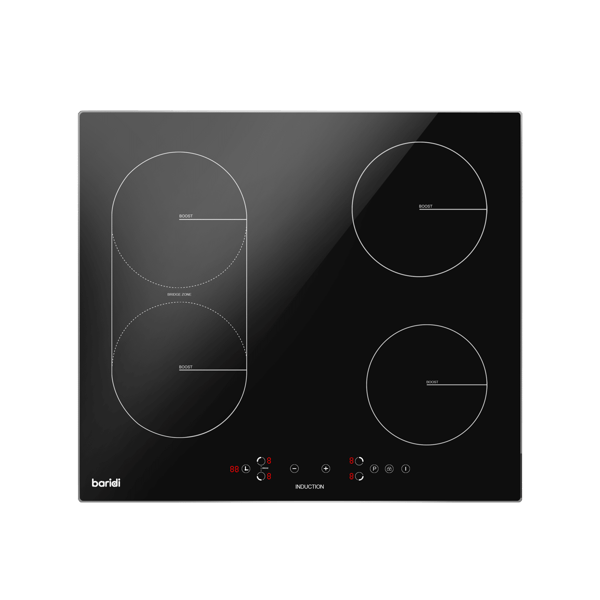 Integrated Induction Hob with 4 Cooking Zones & Bridge Zone 60cm 2800W Output