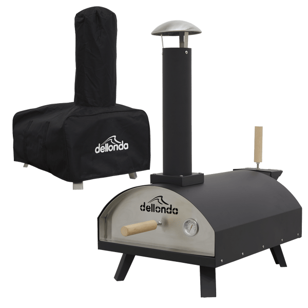 Wood-Fired Pizza Oven, Pizza Peel & Cover 14" - Black