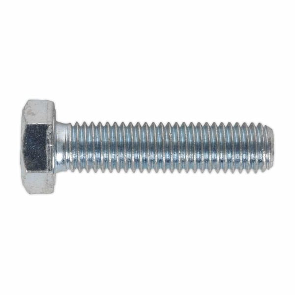 8.8 Zinc Plated HT Setscrew M12 x 50mm, DIN 933 - Pack of 25