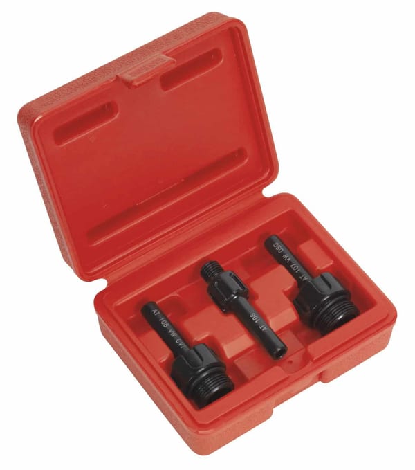 Transmission oil filler adaptor set in a red case for vehicle service.