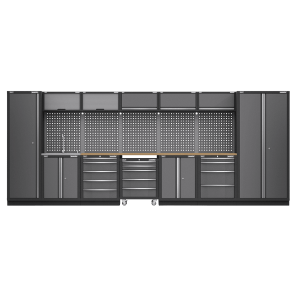Superline PRO(R) Storage System with Pressed Wood Worktop 4.92m