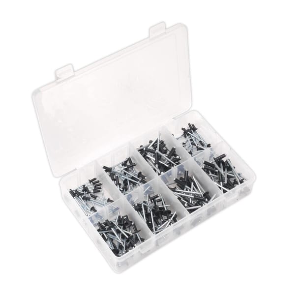 Black Anodised Rivet Assortment 200pc
