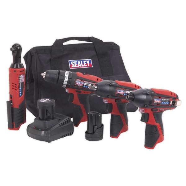 4 x SV12 Series Cordless Power Tool Kit 12V - 2 Batteries