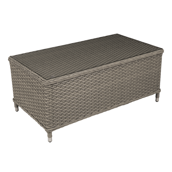 Chester Rattan Wicker Outdoor Balcony Table with Tempered Glass Top