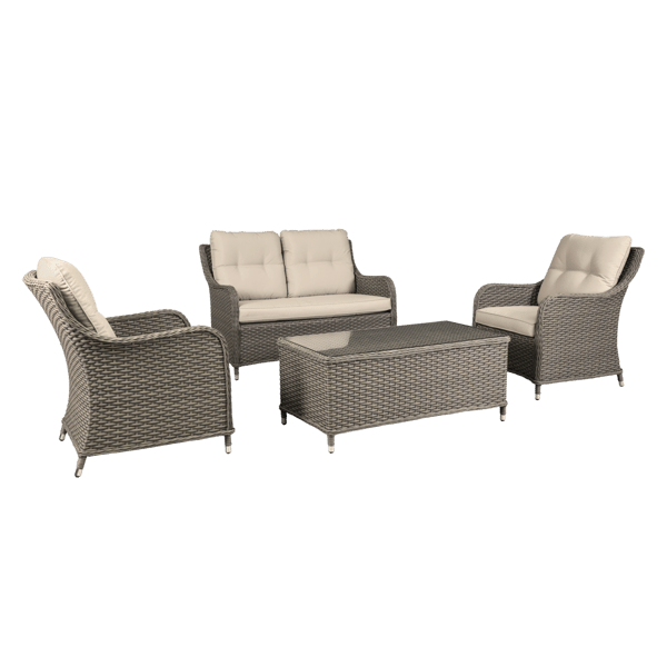 Chester Rattan Wicker Outdoor Lounge Set 4pc