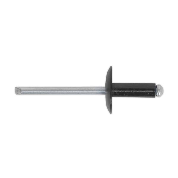 Aluminium rivet black large flange 4 x 14mm pack of 200 for tools and workshop