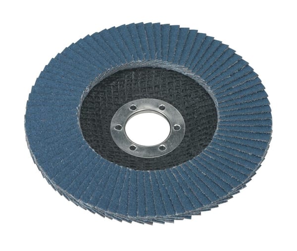 Flap Disc Zirconium Ø125mm with 22mm bore and 60 grit for grinding and polishing.