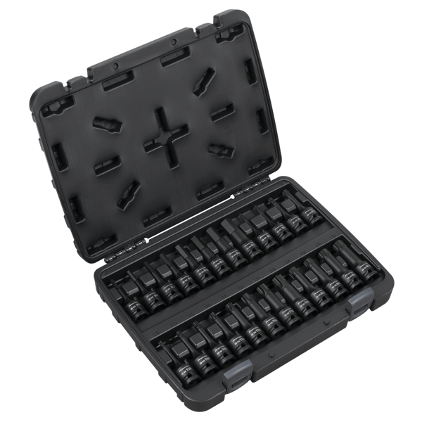 Hex/TRX-Star*/Spline Impact Socket Bit Set 1/2"Sq Drive 24pc