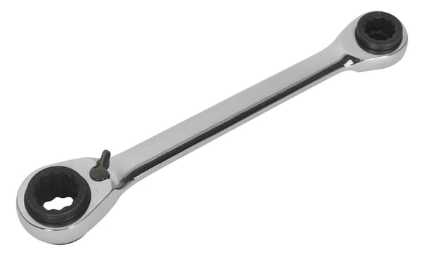 4-in-1 reversible metric ratchet ring spanner for versatile tool use