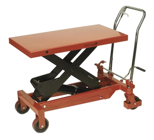 1000kg hydraulic platform truck for efficient material handling and workshop tasks.