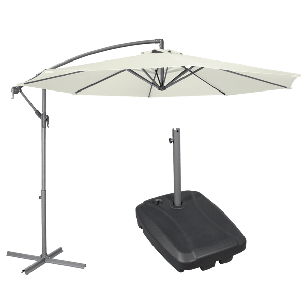 Banana Parasol with Cover & Base 3m - Cream