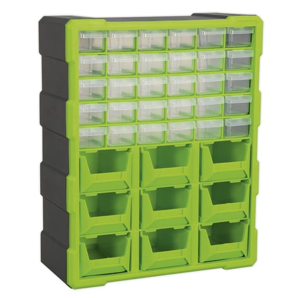 Cabinet Box 39 Drawer - Green/Black