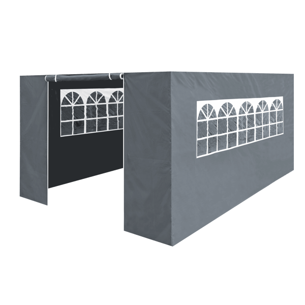 Premium Side Walls/Doors/Windows for Gazebo/Marquee, Fits 3 x 4.5m Models - Grey