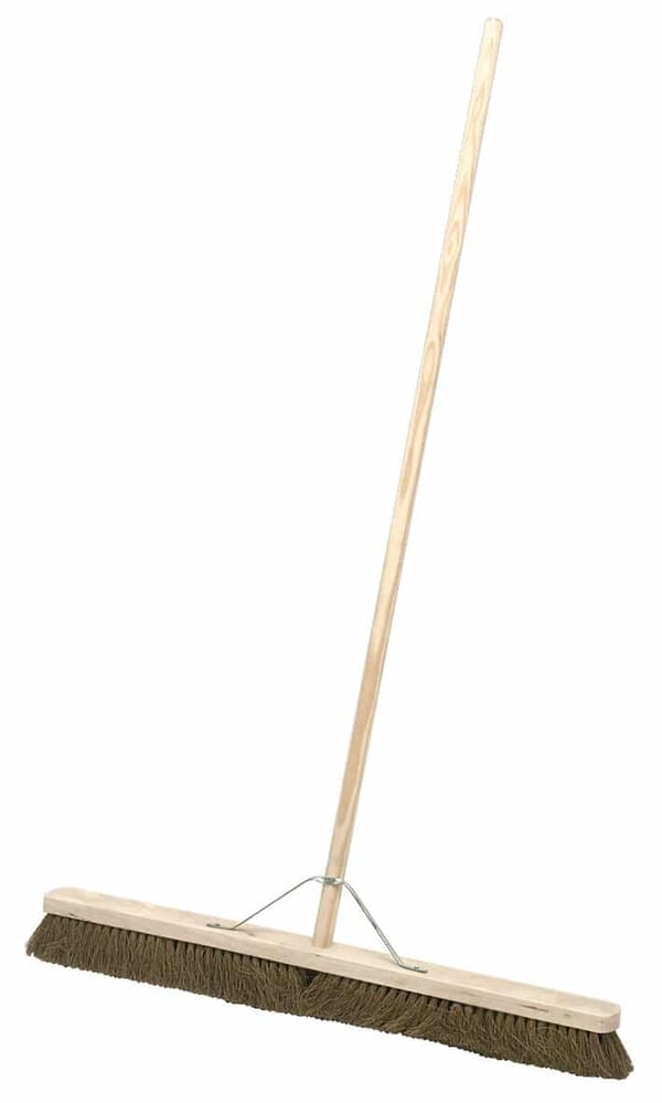 36" soft bristle broom for indoor and outdoor cleaning tasks.