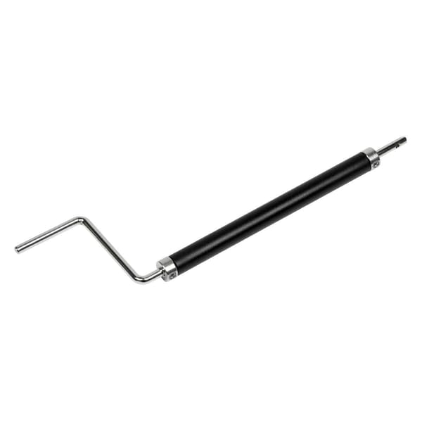 Durable paint roller handle with a metal frame and ergonomic grip for easy painting applications.