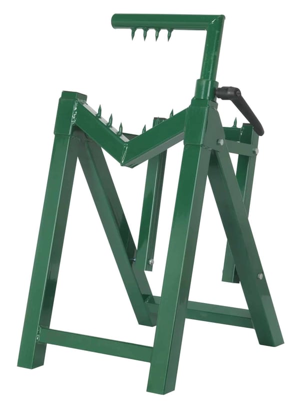 Heavy-duty log stand with a 230mm capacity for secure wood splitting