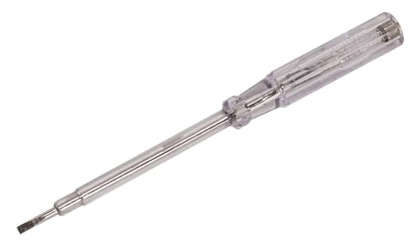 Mains Tester 190mm for electrical voltage testing in construction tools.