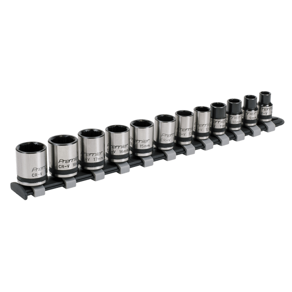 Lock-On(TM) Socket Set 3/8"Sq Drive 12pc