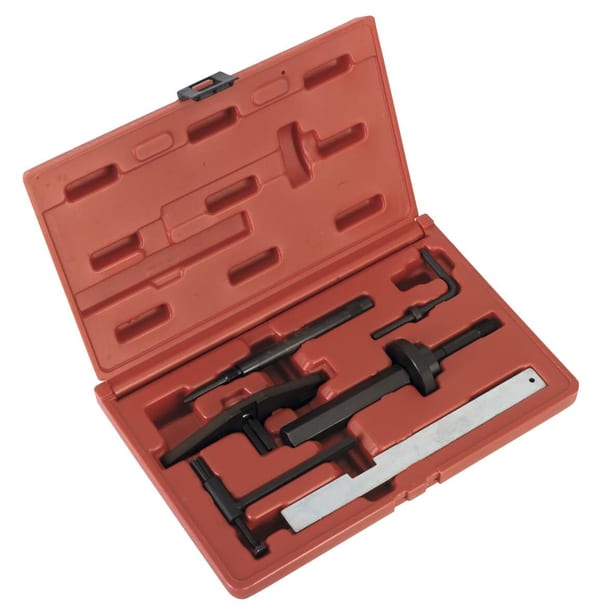 Diesel engine timing tool kit for Ford 1.8D - includes remove-install tools in sturdy case.