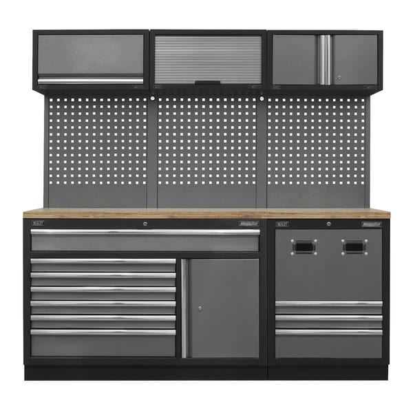Superline PRO(R) Modular Storage System Combo with Pressed Wood Worktop