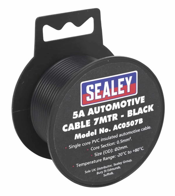 5A Thick Wall Automotive Cable 7m - Black