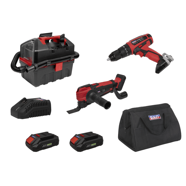 3 x SV20 Series Cordless Power Tool Vac Kit 20V - 2 Batteries
