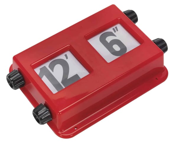 Commercial vehicle height indicator with clear display for efficient garage use.